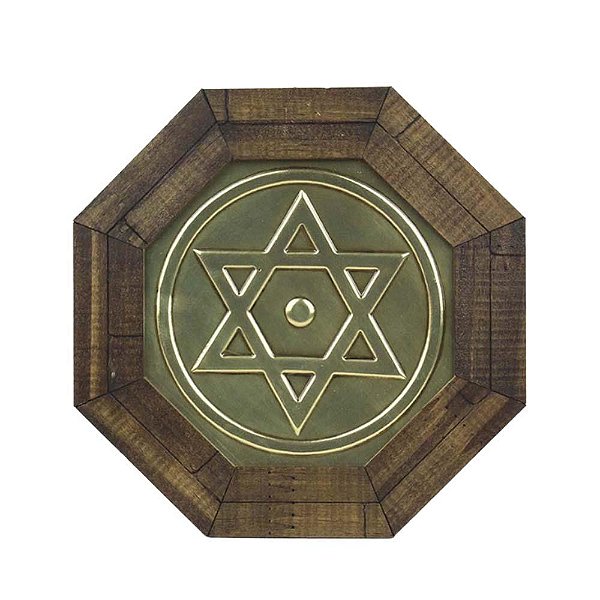 Quadro Oitavado Radiônico Estrela de Davi (18cm)