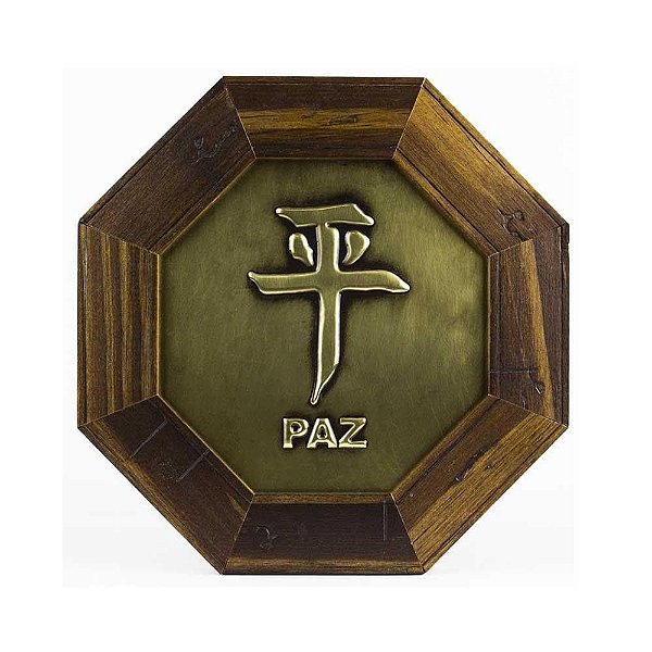 Quadro Oitavado Ideograma Paz (18cm)