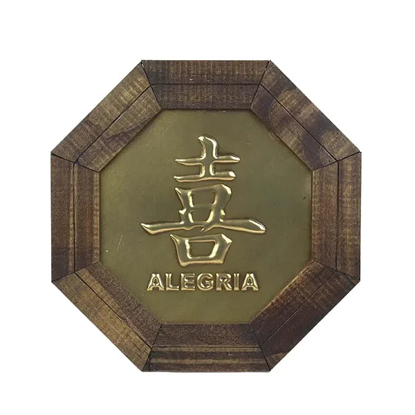 Quadro Oitavado Ideograma Alegria (18cm)