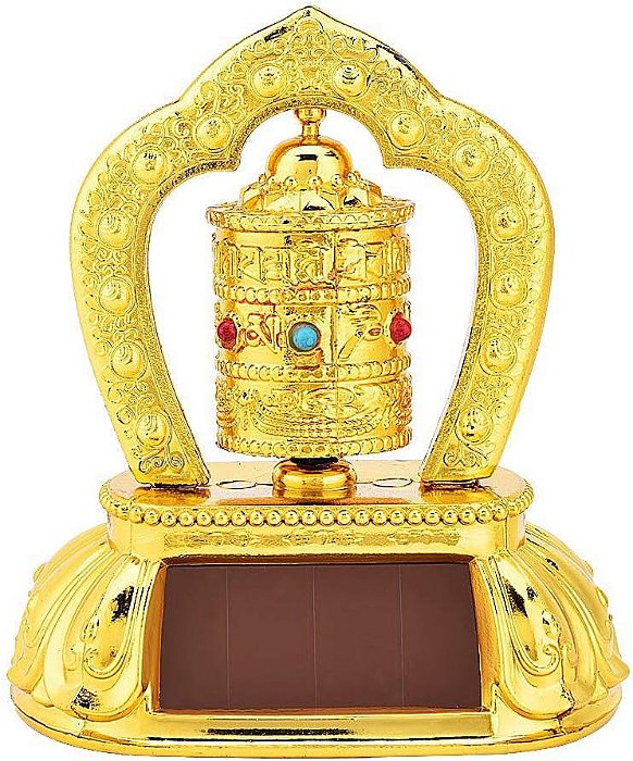 Roda de Oração Tibetana Giratória (Energia Solar)