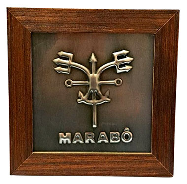 Quadro Exú Marabô em Aço e Madeira (16cm)