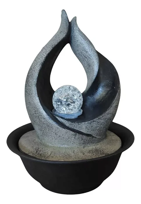 Fonte de Água Silhueta com Esfera de Vidro (28cm)