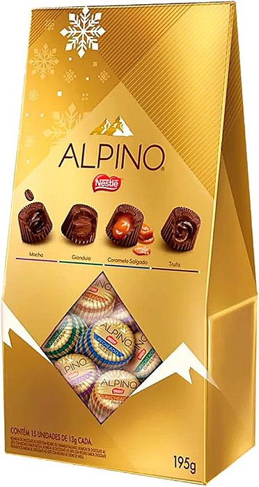 Chocolate Alpino Recheado Nestlé Sortidos (195g)