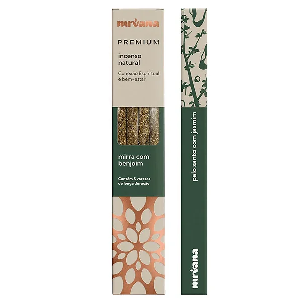 Incenso Natural Mirra com Benjoim Linha Premium (5 Varetas)