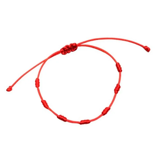 Pulseiras Vermelha 7 Nós de Proteção Kabbalah (Ajustável)