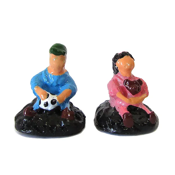 Estátua Mini Orixá Casal de Erês em Resina (5cm)