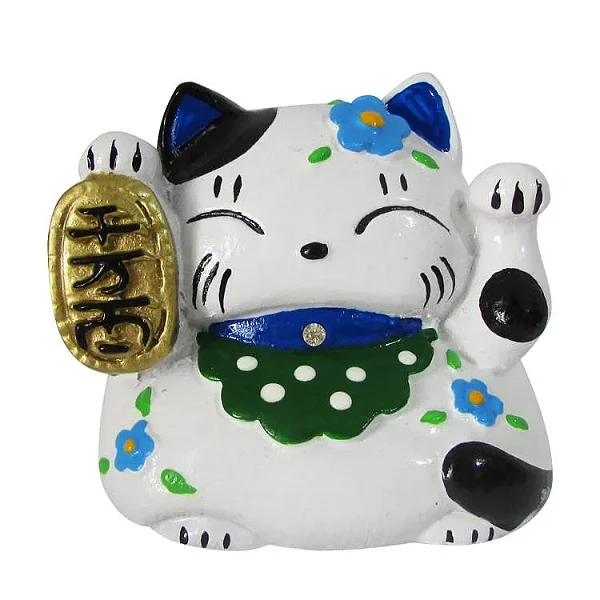 Estátua Manekineko Saúde e Fortuna (Azul)