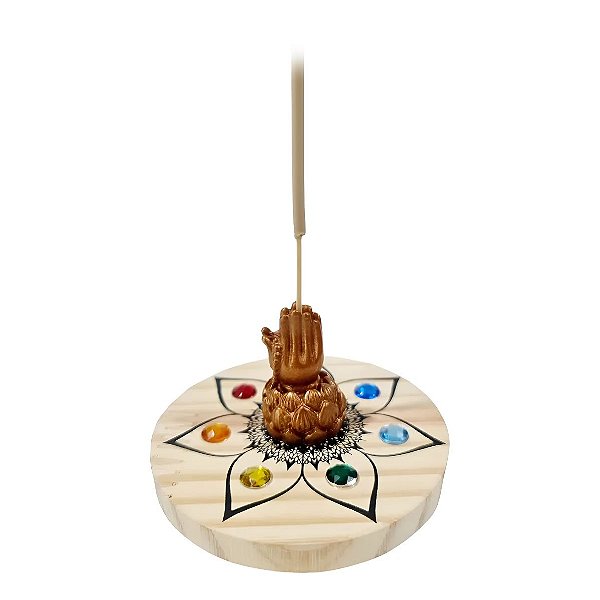 Porta Incenso Mandala dos 7 Chakras (10cm)