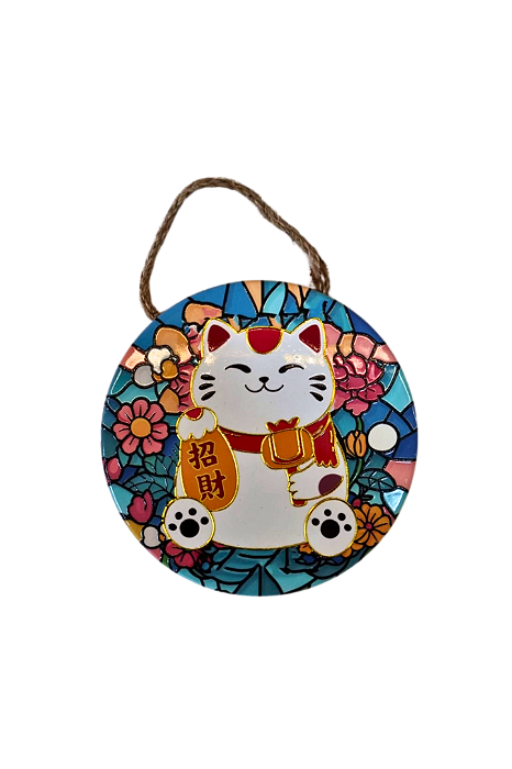 Mandala Gato Manekineko em Porcelana (16cm)