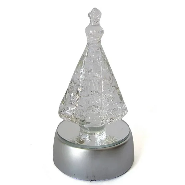Nossa Senhora Aparecida em Cristal com Base de LED (10cm)