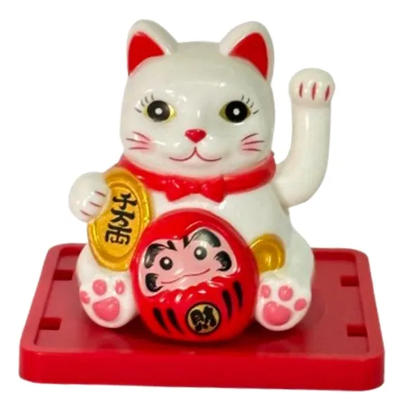 Gato Manekineko e Daruma com Movimento Solar (5cm)