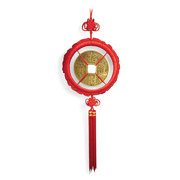 Móbile Talismã da Prosperidade com Moeda Chinesa (50cm)