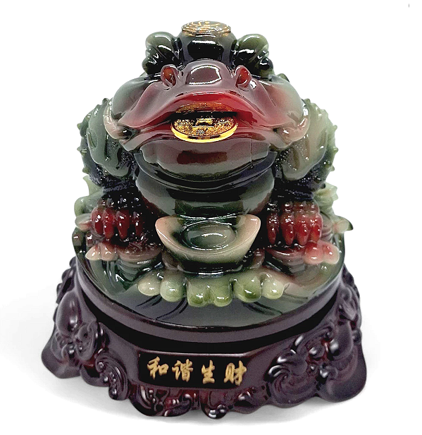 Sapo da Riqueza Kaeru com Moeda do Poder (17 cm)