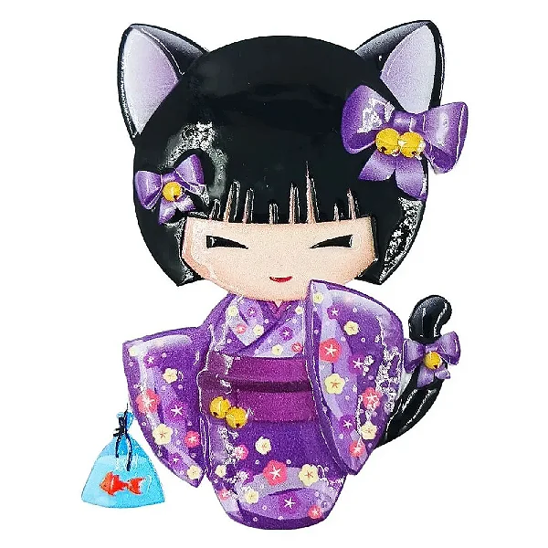 Imã de Geladeira Kokeshi em Resina (8cm)