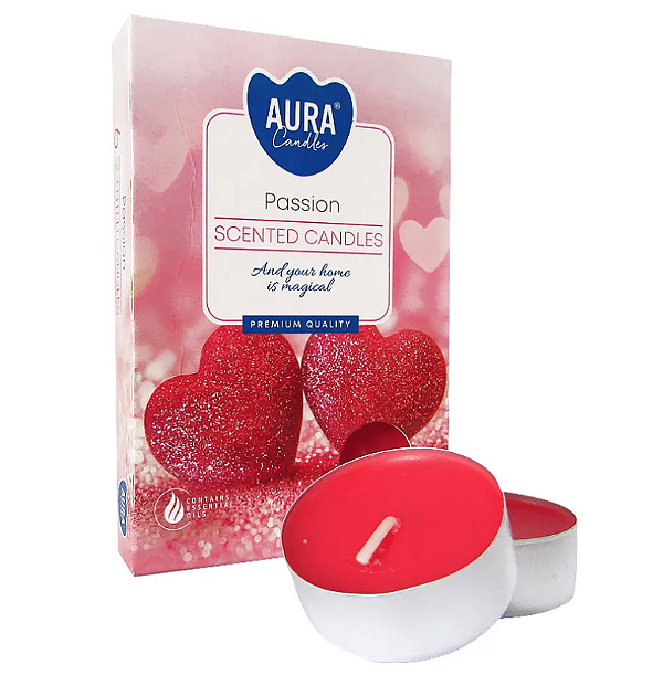 Vela Perfumada T'Light com 6 unidades (Passion)