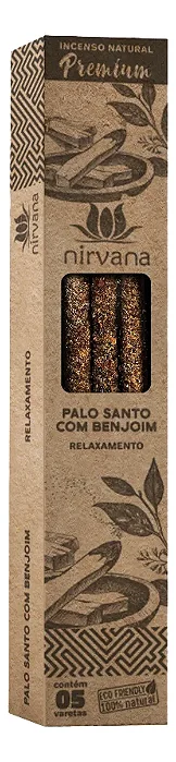 Incenso Natural Palo Santo com Benjoim Premium (5 Varetas)