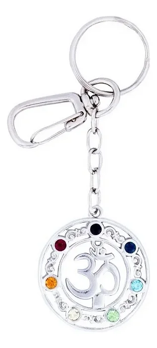 Chaveiro Símbolo Om com 7 Chakras (34mm)