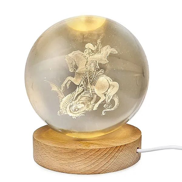 Luminária São Jorge com Esfera de Cristal (6cm)