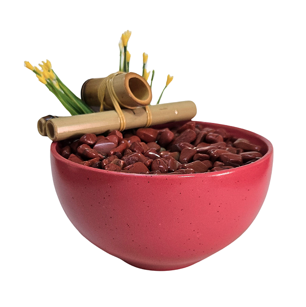Fonte de Água em Cerâmica com Jaspe Vermelha (13cm)