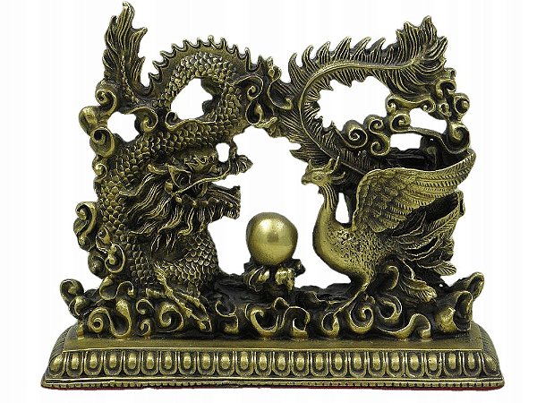 Estátua Dragão e a Fênix (12cm)