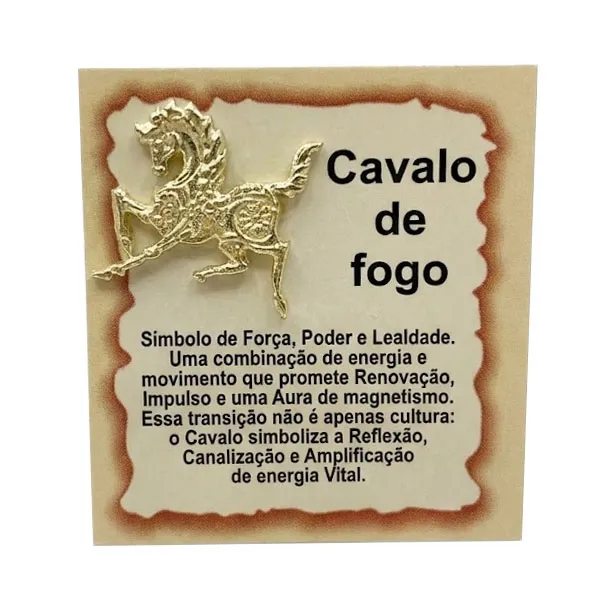 Mini Talismã da Sorte Cavalo de Fogo (Força, Poder e Lealdade)