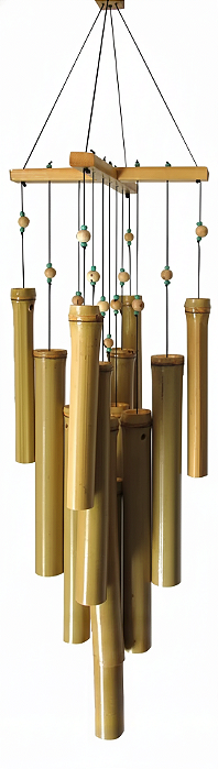 Sino dos Ventos com 12 Tubos em Bambu (61cm)