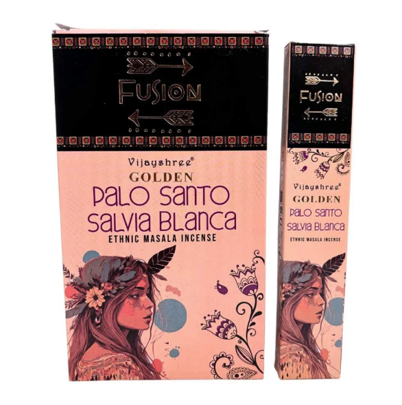 Incenso Golden Fusion Palo Santo e Sálvia Branca (15 varetas)