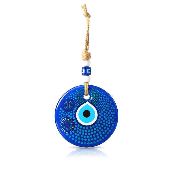Olho Grego em Vidro Decorado (10cm)