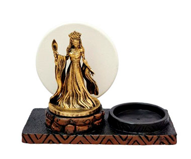 Incensário e Porta Velas Orixás no Congá (Oxum)