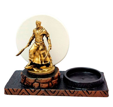 Incensário e Porta Velas Orixás no Congá (Ogum)