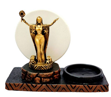 Incensário e Porta Velas Orixás no Congá (Iemanjá)