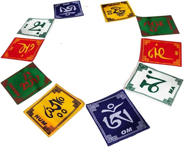 Bandeirinhas Tibetanas Om Mani Padme Hum (10cm)