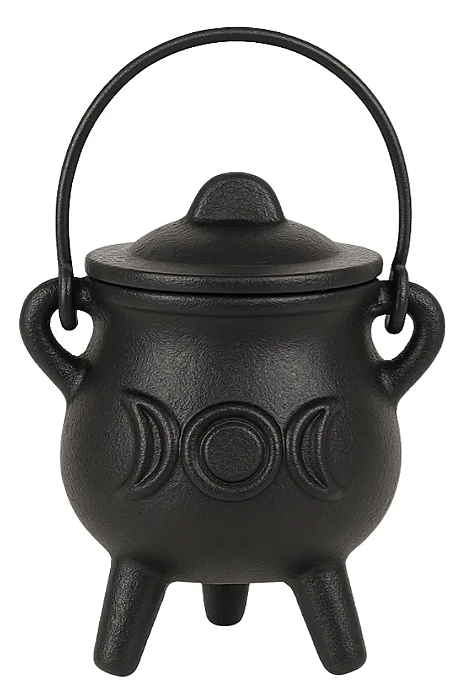 Caldeirão de Bruxa em Ferro Fundido com Tampa (10cm)