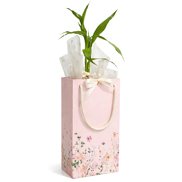 Kit Presente Bambu da Sorte e Sacola Flowers