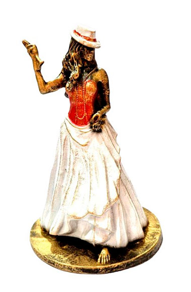 Estátua Orixá Malandra Saia Branca em Resina (11cm)