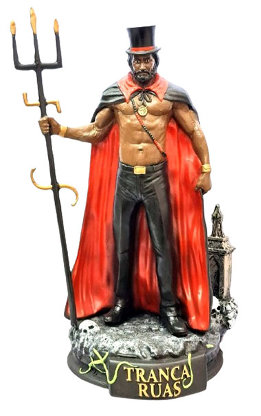 Estátua Exu Tranca Ruas em Resina (38cm)