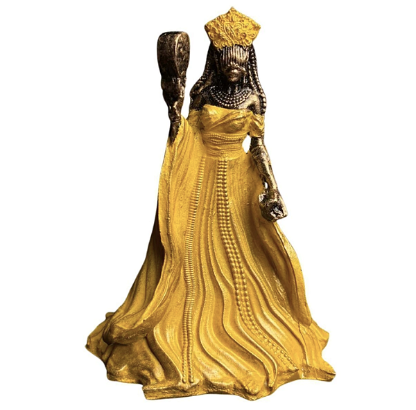 Estátua Orixá Oxum com Vestido em Resina (12cm)