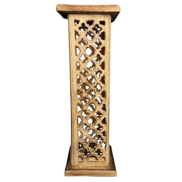 Incensário Indiano Torre de Madeira (30cm)