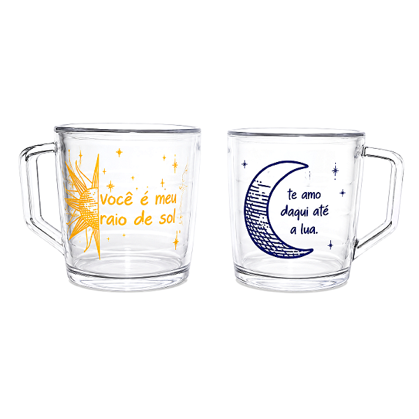 Kit Presente com Par de Canecas (Sol e Lua)
