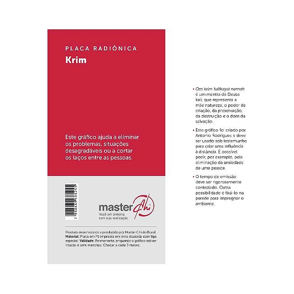 Placa Radiônica Krim (PVC)