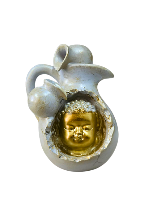 Incensário Cascata de Fumaça Buda com Vaso (12cm)