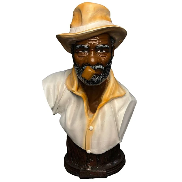 Busto Preto Velho em Resina (23cm)