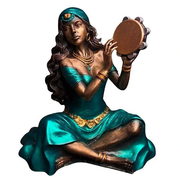 Estátua Cigana Sentada em Resina (18cm)