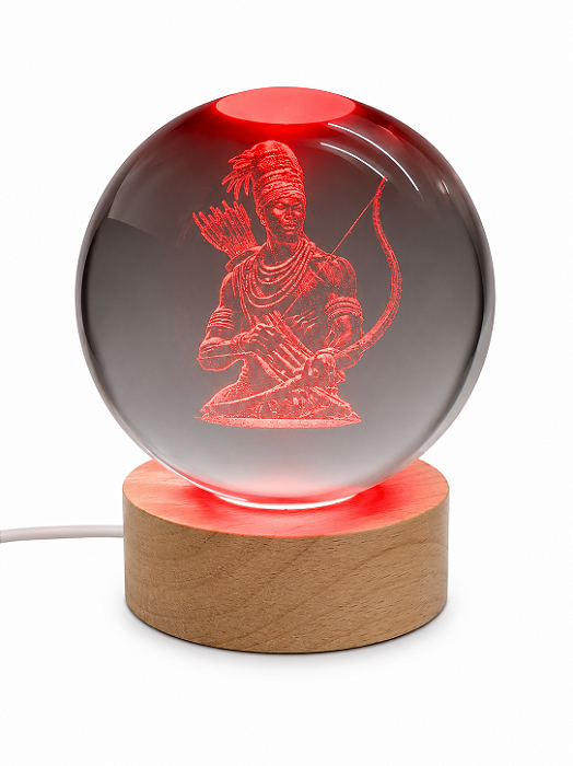 Luminária Oxóssi com Esfera de Cristal (8cm)