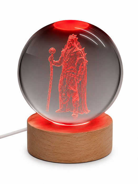 Luminária Exu com Esfera de Cristal (8cm)