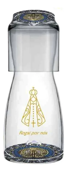 Moringa de Vidro Nossa Senhora Aparecida com Copo (500ml)