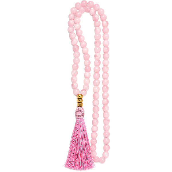 Japamala com Pedra Quartzo Rosa (108 contas)