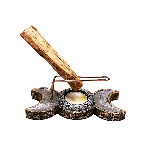 Incensário Triluna com Suporte para Palo Santo (15cm)