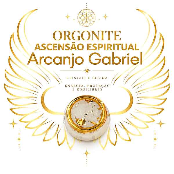 Mini Orgonite Cristal de Quartzo Arcanjo Gabriel (Cura)