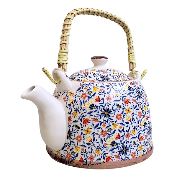 Bule de Chá com Alça e Infusor (900ml) Flores